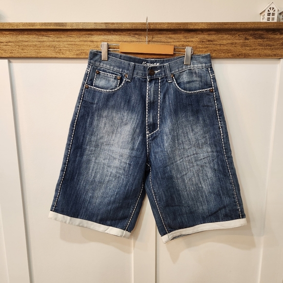 Koman Other - Vintage - Koman - Denim Shorts - Blue - White Stitching - Mens Size 34 -…